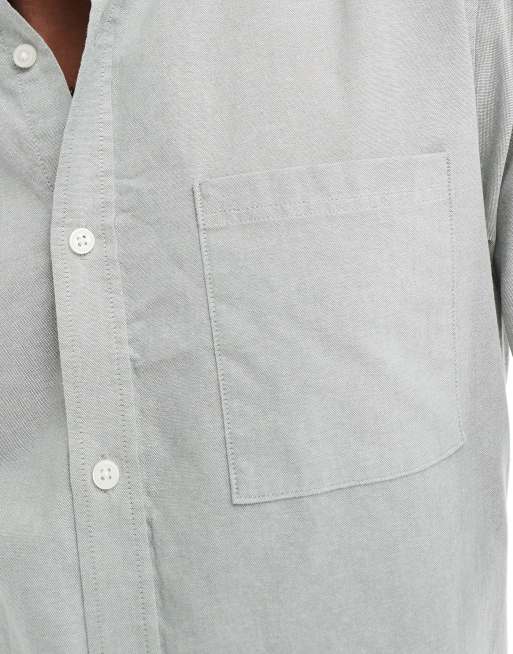 Camisa Oxford verde abotonada de corte slim de Only & Sons, 3 de 4
