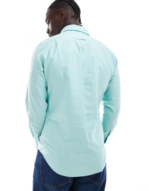 Camisa Oxford verde menta de corte slim con logo de escudo bordado de GANT, 4 de 4