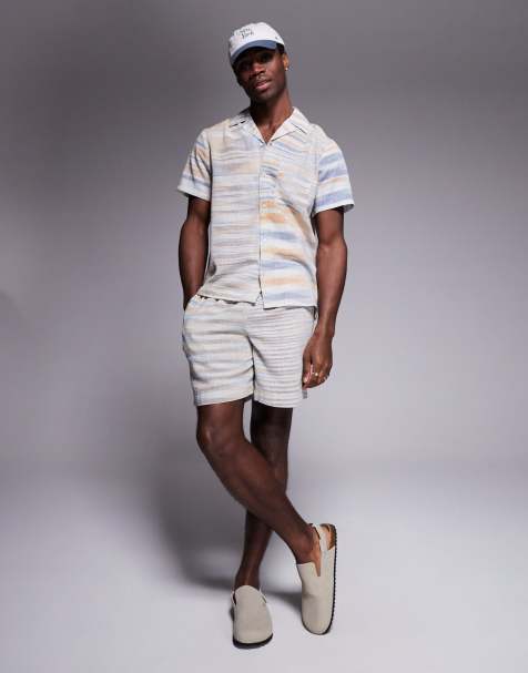 Camisa playera beis a rayas de manga corta de South Beach - view 1