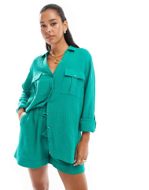 Camisa playera verde de manga larga de Accessorize (parte de un conjunto)