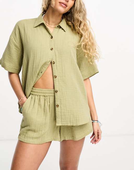 Camisa playera verde eucalipto suelta de Iisla & Bird (parte de un conjunto) 