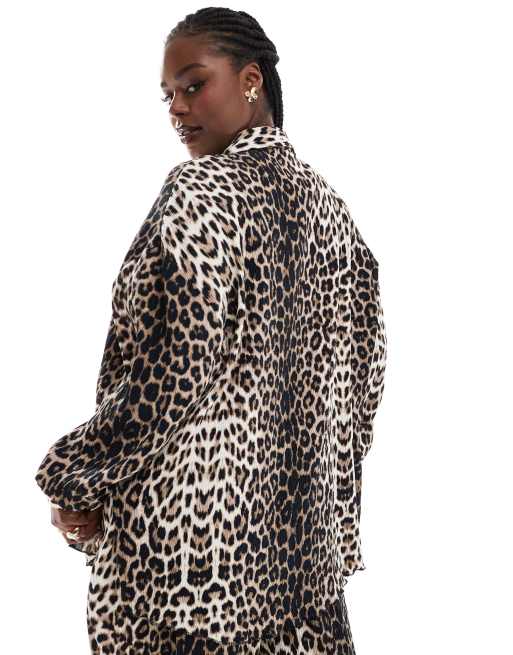 Camisa plisada con estampado de leopardo de Extro & Vert Plus (parte de un conjunto), 4 de 4