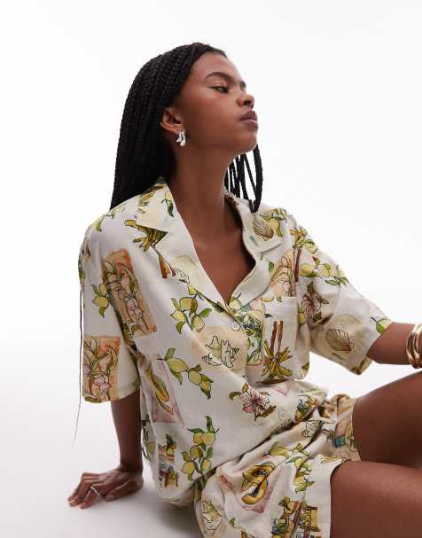 Camisa resort con estampado de limones de Topshop (parte de un conjunto) - view 1