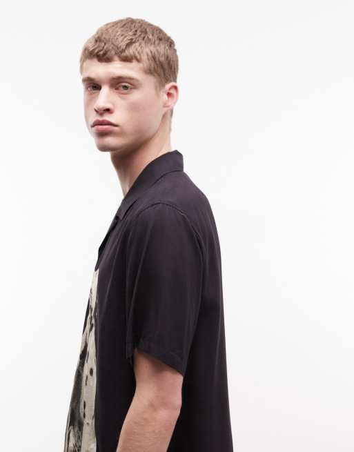Camisa resort negra con estampado de dálmatas de HUF, 4 de 5