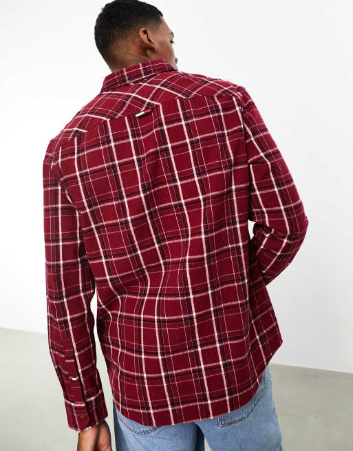 Camisa roja a cuadros clásica con bolsillo de Tommy Jeans, 3 de 4