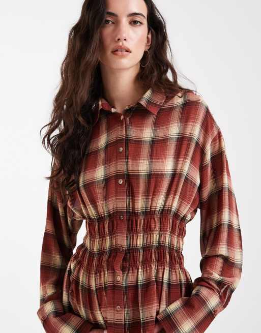 Camisa roja a cuadros con cintura fruncida Soho de Bronze Snake (parte de un conjunto), 3 de 4