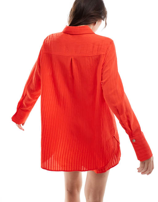 Camisa roja extragrande de Mango parte de un conjunto ASOS
