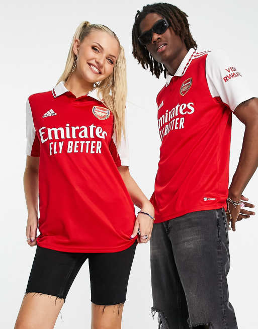 Camisa roja unisex de la primera equipación del Arsenal FC 2022/23 de adidas Football