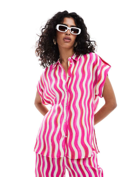Camisa rosa a rayas onduladas de Mango (parte de un conjunto) - view 1