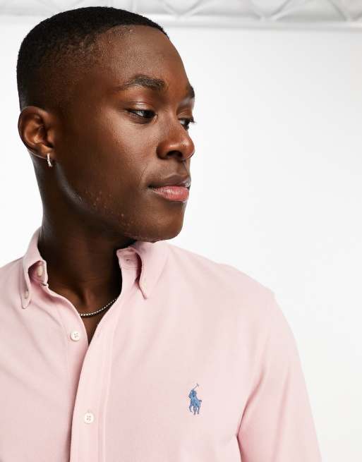 Camisa rosa claro con logo de piqu de Polo Ralph Lauren ASOS