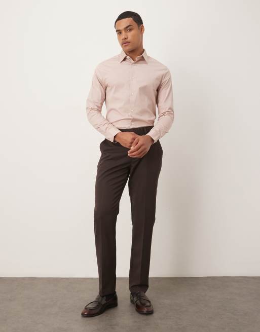 Camisa rosa claro entallada elástica de estilo oficina de ASOS DESIGN, 2 de 5