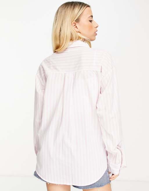 Camisa rosa de manga larga a rayas de Hollister, 2 de 4