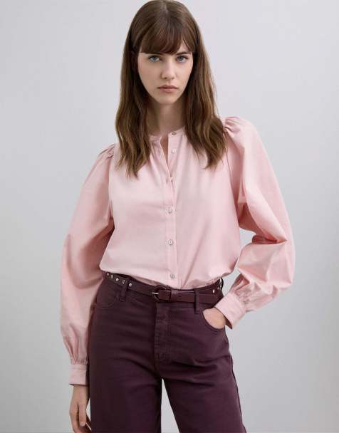 Camisa rosa pálido con mangas abullonadas de popelina de Scalpers - view 1