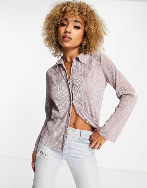 Camisa rosa rubor plisada de Flounce London (parte de un conjunto)