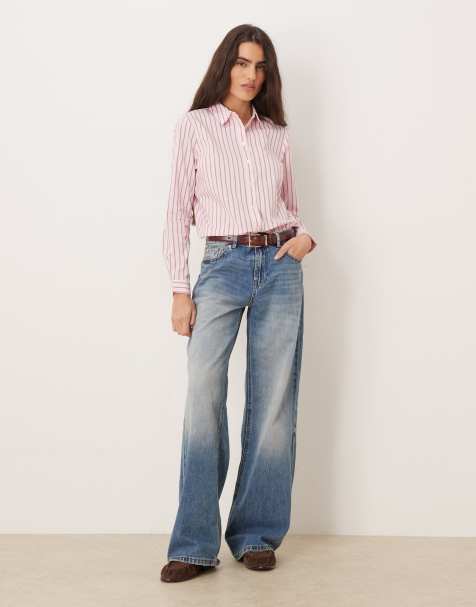 Camisa rosa tenue a rayas extragrande de JDY - view 1