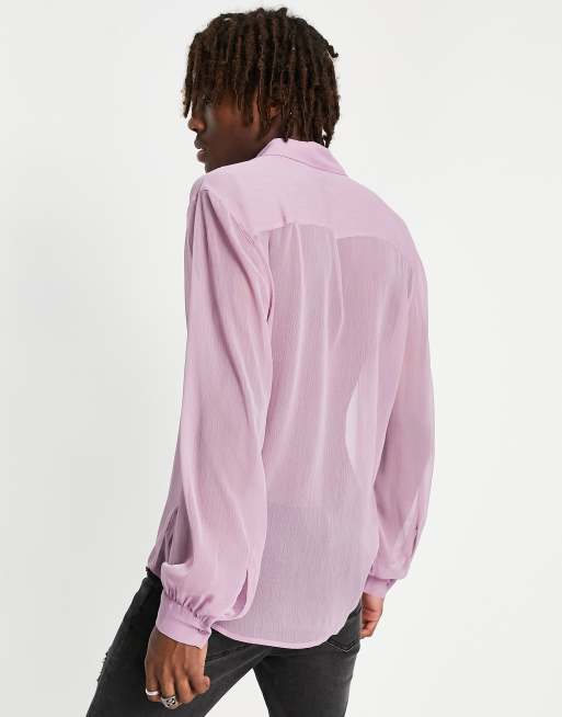 Camisa transparente rosa hotsell
