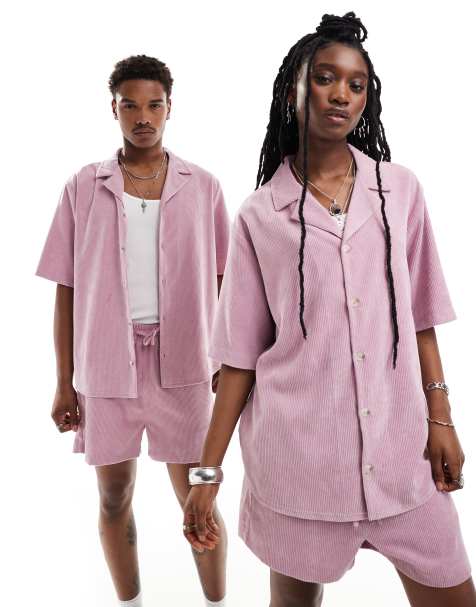 Camisa rosa unisex de pana de Reclaimed Vintage (parte de un conjunto) - view 1
