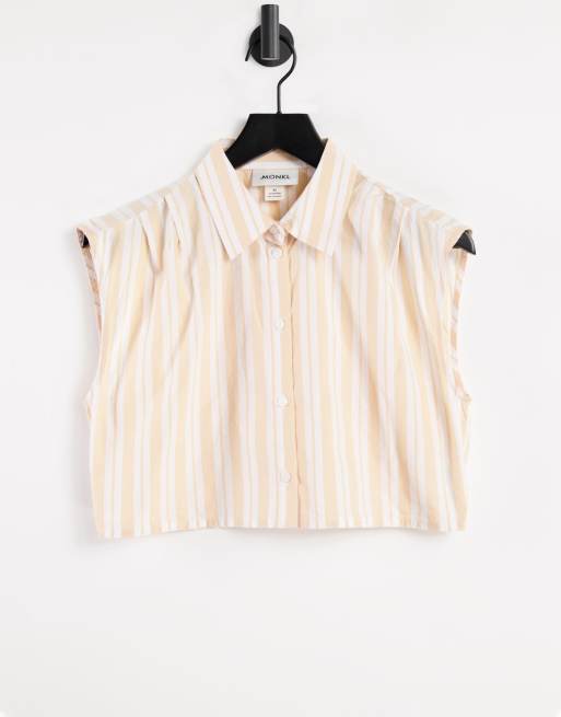 Camisa sin mangas a rayas color melocotón de algodón orgánico Jessie de Monki (parte de un conjunto)