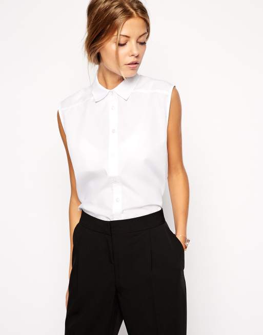 Camisa sin mangas blanca de ASOS ASOS