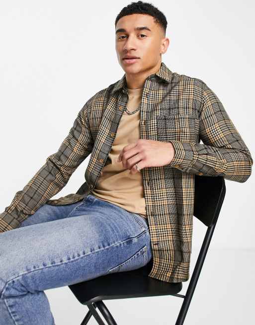 Camisa tostada a cuadros de Only & Sons