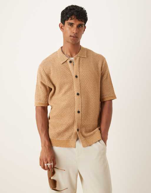 Camisa tostada de croché de Selected Homme