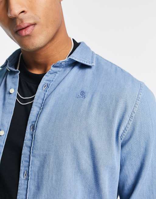 barba biblioteca estudio Camisa vaquera azul de Scalpers | ASOS