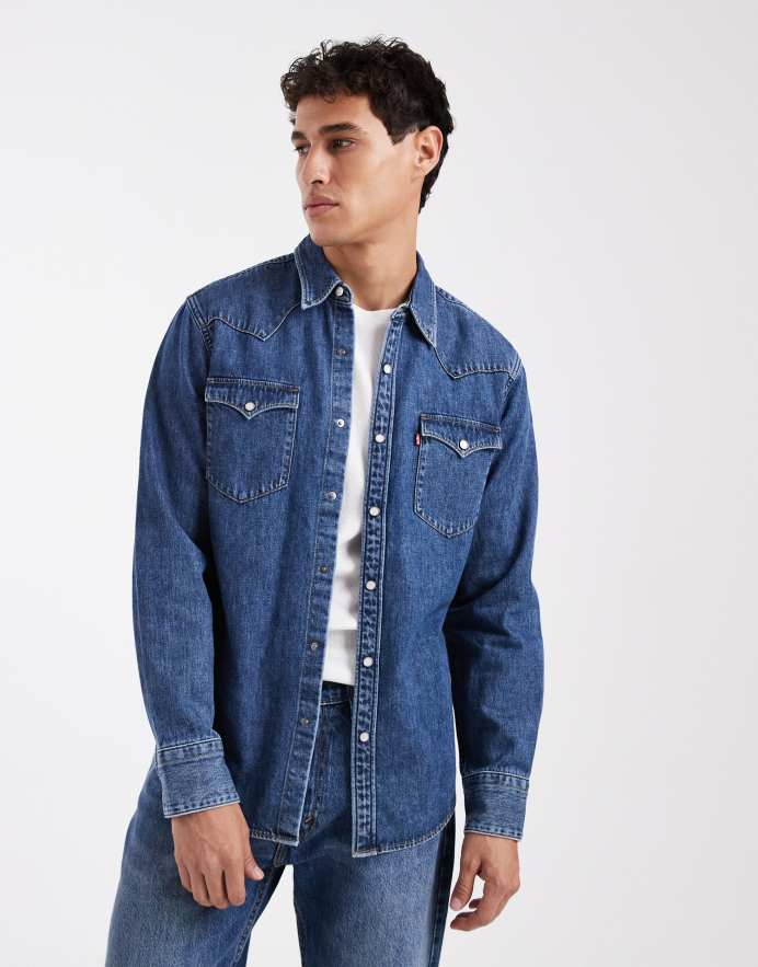 Levi's Camisa vaquera azul medio de estilo wéstern Barstow de