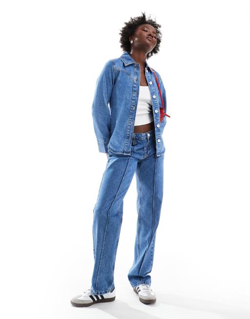 Camisa vaquera azul medio de estilo wéstern de ASOS DESIGN, 2 de 4