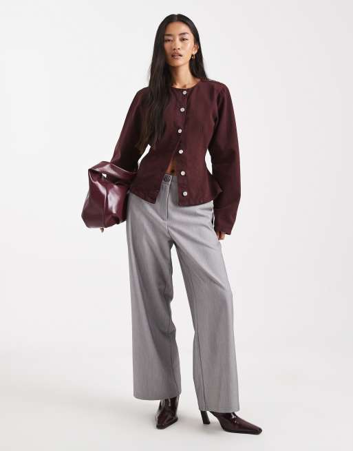 Camisa vaquera color ciruela con cintura ceñida de ASOS DESIGN, 2 de 4