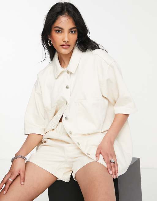 Camisa vaquera color crudo de tejido ligero de Topshop (parte de un conjunto)