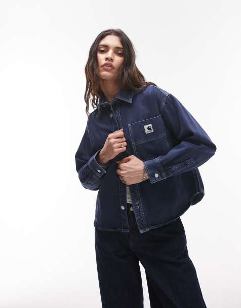 Camisa vaquera con lavado azul oscuro y tintado a la piedra Georgia de Carhartt WIP - view 1