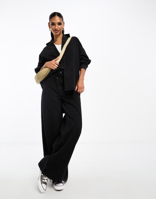 Camisa vaquera pantalon negro outlet