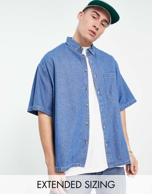 Camisa vaquera de corte cuadrado extragrande de ASOS DESIGN