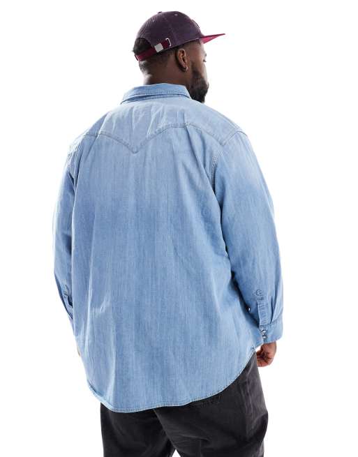 Camisa vaquera de estilo wéstern de corte estándar con lavado