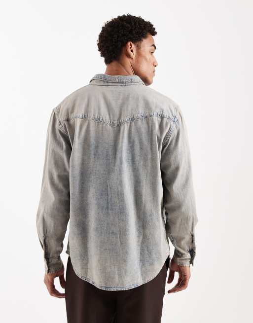 Camisa vaquera holgada de estilo wéstern con lavado a la piedra de Levi's, 3 de 5