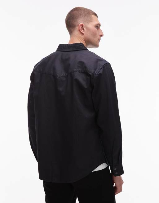Camisa vaquera holgada de estilo wéstern con lavado oscuro y acabado revestido de Levi's, 3 de 5
