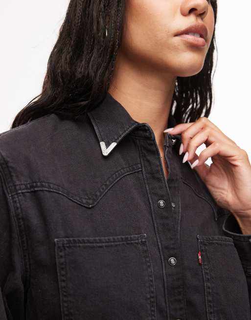 Camisa Levis Mujer Camisa Denim Negra Mujer ESSENTIAL WESTERN
