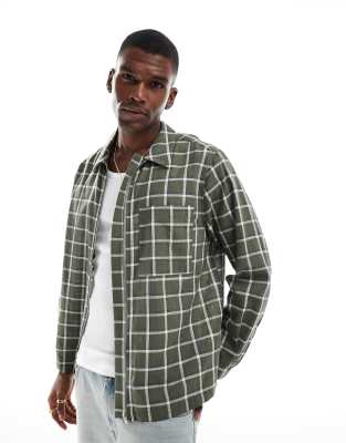 Camisa verde a cuadros de corte cuadrado de ASOS DESIGN - view 1