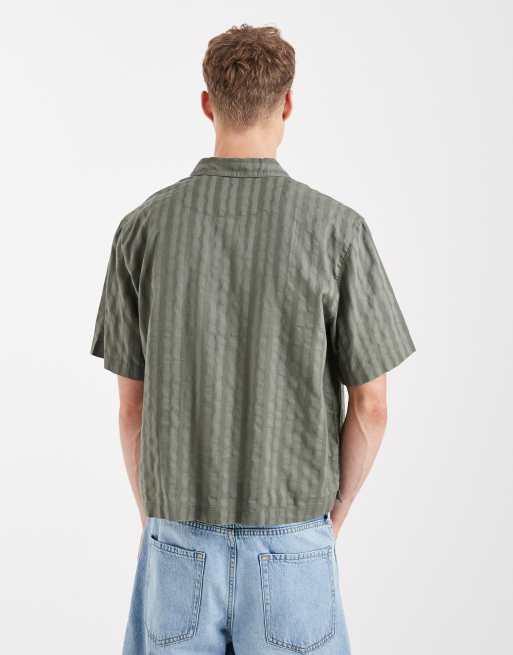 Camisa verde a cuadros de manga corta y corte cuadrado Lama de Levi's, 3 de 5