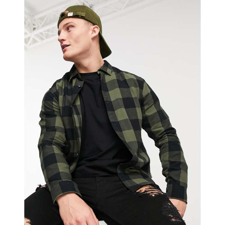 Camisa verde de cuadros hotsell