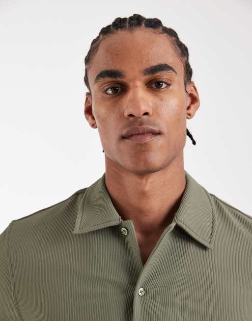 Camisa verde ajustada de canalé de River Island, 4 de 5