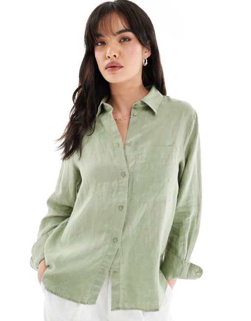 Mango camisa verde cheap