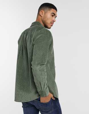 Camisa Verde Con Logo De Pana De Canutillo Grueso Wyman De Farah thumbnail
