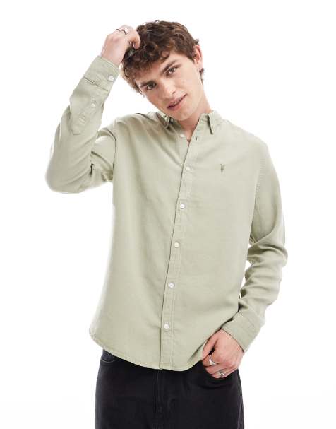Camisa verde de manga larga de mezcla de lino Laguna de AllSaints - view 1