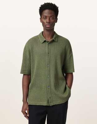 Camisa verde edén de manga corta Munroe de AllSaints - view 1