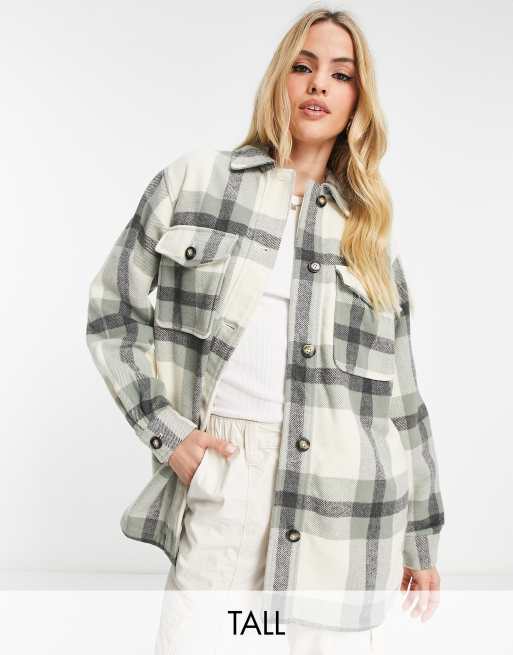 Camisa verde extragrande a cuadros de New Look Tall
