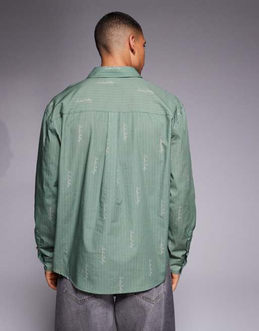 Camisa verde holgada con diseño estampado de ASOS DESIGN, 3 de 5
