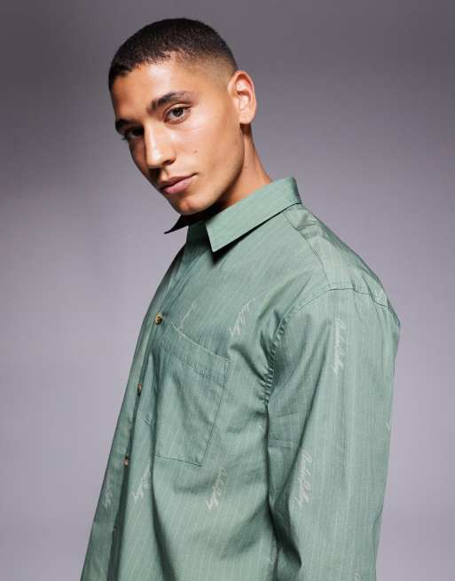Camisa verde holgada con diseño estampado de ASOS DESIGN, 4 de 5