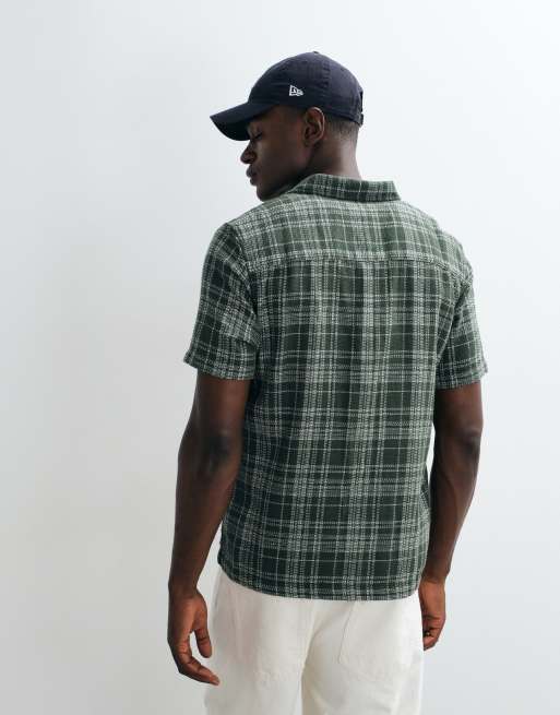 Camisa verde oscuro a cuadros de corte estándar de tejido texturizado de ASOS DESIGN, 5 de 5