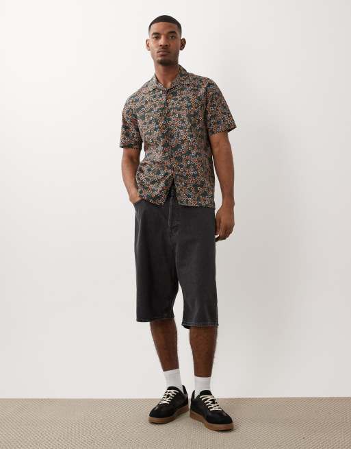 Camisa verde oscuro de manga corta de estilo casual con estampado floral de PS Paul Smith, 3 de 5
